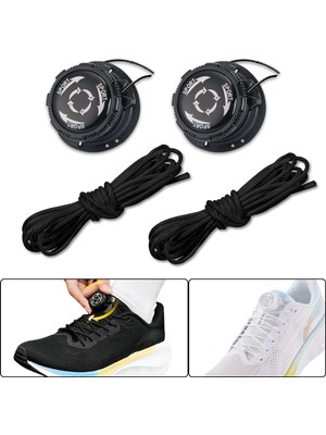 İpekbazaar Pratik Yeni Nesil Kilitli Bağcık, Döner Mekanizma Ile Kolay Bağla-Çöz Günlük Spor Ayakkabı Bağcığı