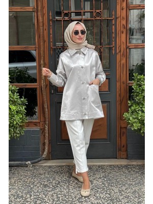 Kayra Ceket KA-B25-13076 Gümüş