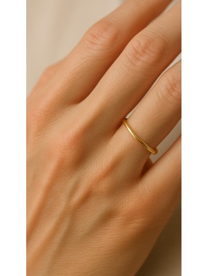 Kairos Jewelry 14 Ayar Altın Ince Alyans Yüzük