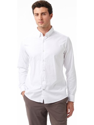 Nautica Erkek Beyaz Slim Fit Gömlek W57310T.1BW