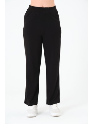 Sortie Collection Modal Rahat Kesim Beli Lastikli Bol Paça Pantolon Ekru