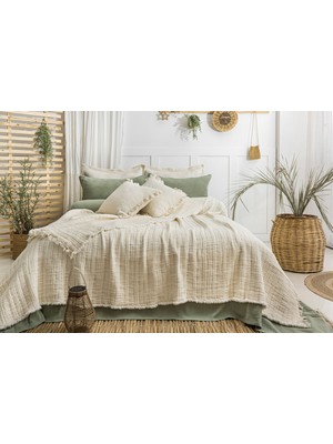 Meet Maya Natural Müsllin Fitilli Yorgan 7 Katlı Dolgulu Natural