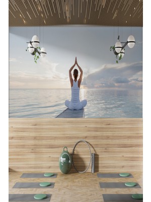 Dreamwall Yoga ve Deniz Manzaralı Meditasyon Duvar Kağıdı