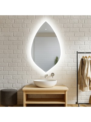 Aypars Atölye Natura LED Ayna – Damla Formlu Modern Duvar Aynası
