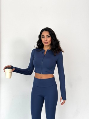 Slim Fit Yüksek Bel Toparlayıcı Crop Kadın 2’li Tayt Takım