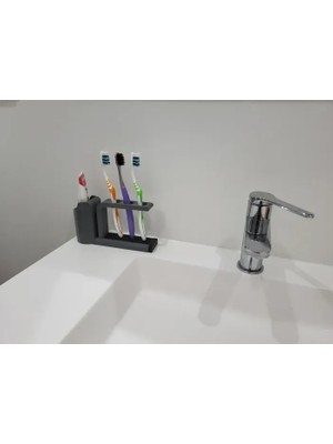 Cenikli Su Süzgeçli Diş Fırçası ve Macun Standı