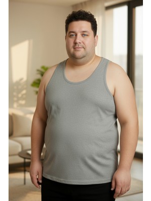 Erdenay Tekstil Büyük Beden Pamuklu Erkek Atleti 12'li Paket - Gri