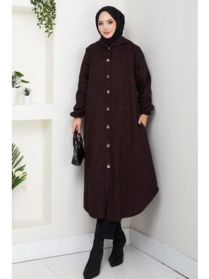 İlkimay.com Dilra Kapüşonlu Kaşe Kap 1632 - Bordo