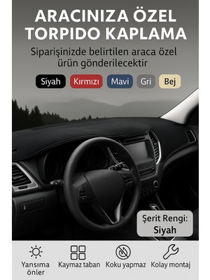 Proton Gen-2 (2004-2011) - 3D Torpido Koruma Kılıfı - Ön Göğüs Kaplama - Siyah Şerit Trobus Gen