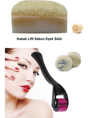 Nadom 3'lü Kabak Lifli Eşek Sütlü Peeling Cilt Bakım Yenileme Titanyum Dermaroller Leke,Akne Ruşur Taşı