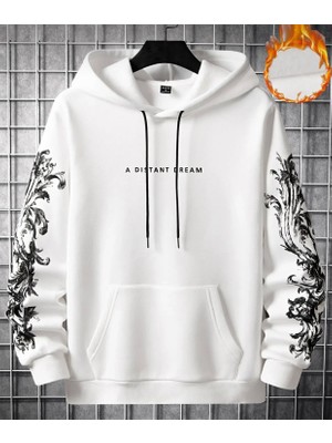 Amor Man Büyük Beden Özel Tasarım Kapüşonlu Kol Baskılı Japon Stil Oversize Erkek Sweatshırt