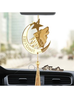 Olur O Zaman Kişiye Özel (Anahtarlıklı) Tarihli Bozkurt Pleksi Araba Dikiz Aynası Süsü