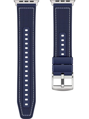 Adige Apple Watch 11 46MM Kordon Kayış Dikiş Desenli Silikon KRD102 Lms