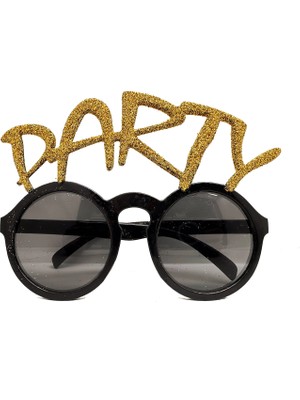 Çılgın Tahtakale Altın Simli Party Yazılı Parti Gözlüğü Show