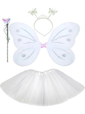 Çılgın Tahtakale Beyaz Kelebek Kostümü Seti