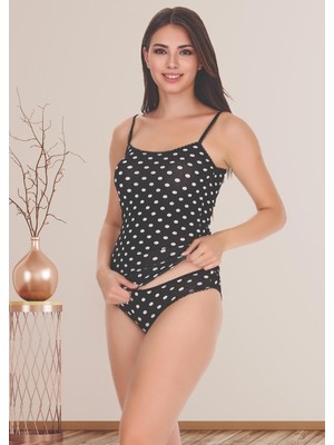 Nightlove Lady Lingerie Puantiyeli Atlet ve Slip Külot Takım
