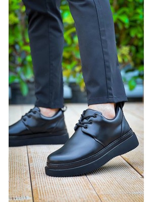 Khi-Zai Kb-X3  Kuback Siyah Cilt Siyah Taban Bağcıklı  Günlük Erkek  Ayakkabı