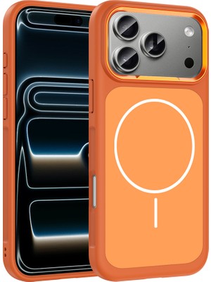 iPhone 17 Pro Max Kılıf M-Safe Şarj Özellikli Metal Kamera Çerçeveli Aden Sanremo Silikon Kapak - Tu