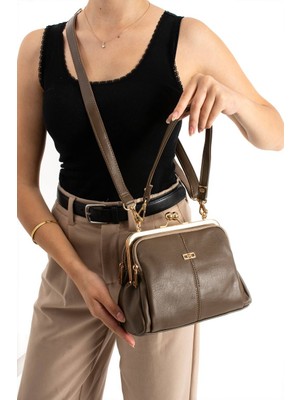 Asel Çanta, Klipsli, Çok Gözlü ,yumuşak Deri, Vizon bayan Omuz ve Çapraz Çantası