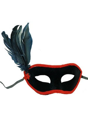 Çılgın Tahtakale Siyah Süet Kaplama Parti Balo Maskesi