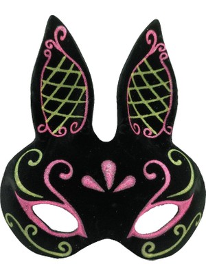 Çılgın Tahtakale Siyah Süet Kaplama Tavşan Maskesi
