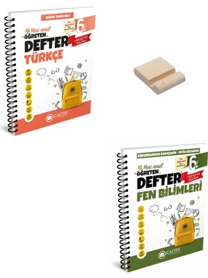 Çanta Yayınları 6. Sınıf Öğreten Defter Türkçe ve Fen Bilimleri + Telefon Standı