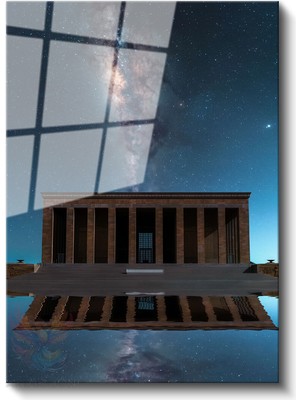 Artarilion Cam Dikey Duvar Tablosu Cam Anıtkabir Ev Ofis Salon Modern Duvar Tablosu