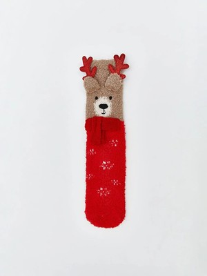 LC Waikiki Yılbaşı Temalı Kız Çocuk Ev Çorabı  (W5)