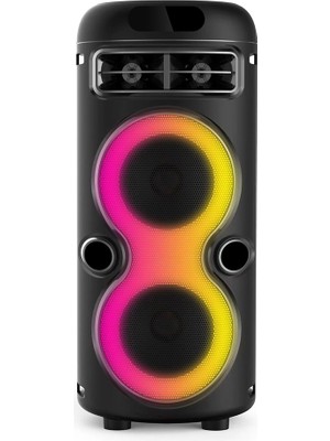 Aden GD-2402 Dijital LED Göstergeli Fm Radyolu Mikrofonlu Rgb Tws Çift 4 Inç Stereo Bass Kablosuz Ka