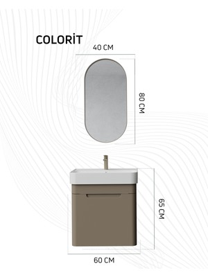 Creavit Colorit Kapaklı Lavabo Dolabı 60 cm Cappuccino