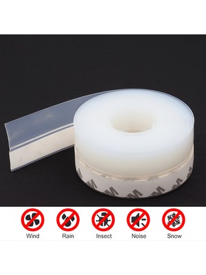 Mubx Hava Geçirmez Kapı Altı Pencere Bandı Böcek Önleyici Şeffaf 38MM Şerit Bant 3metre