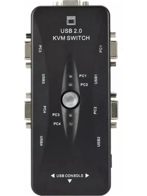 Storemax 4 Port USB Kvm Switch, 4 Kasa 1 Monitör Switch, 4 Bilgisayarı Tek Elden Yönetin,