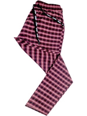 Kapsulavm Pijalüx Erkek Kareli Poplin Cepli Alt Pijama