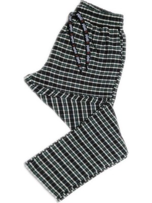 Kapsulavm Pijalüx Erkek Kareli Poplin Cepli Alt Pijama