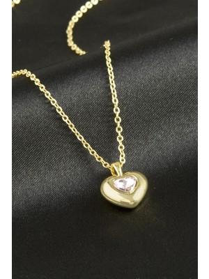 Bijuteri Net Kalp Taşlı Kolye