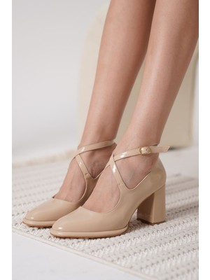 Trendella Cali Nude Rugan Kadın Topuklu Ayakkabı