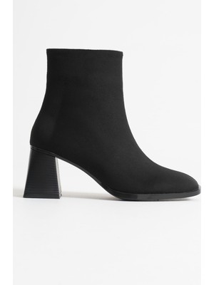 Trendella Ornela Kadın Siyah Süet Topuklu Bot