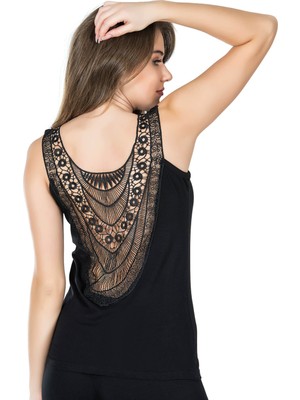 Kapsulavm Derya Kurşun Dekolte Güpürlü Kadın Atlet 175