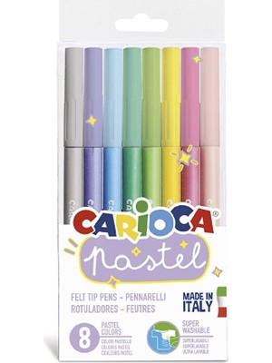 Carioca 8'li Pastel Yıkanabilir Keçeli Boya Kalemi Seti Renkli ve Sağlığa Zararsız
