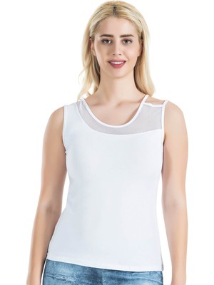 Kapsulavm Derya Kurşun Geniş Transparan Askılı Kadın Atlet 180