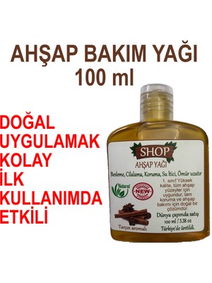 SHOP Ahşap Bakım Yağı Doğal 100 ml Tarçın Aromalı Cilalama ve Koruma Özelliği ile Etkili