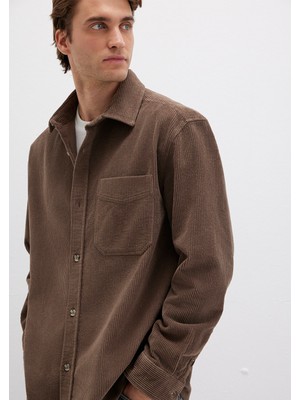 Mavi Kahverengi Kadife Gömlek 0211749-70380