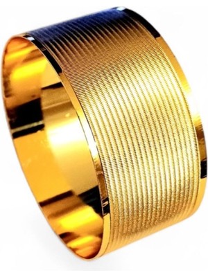 Hg.Aksesuar Kadın 22 Ayar Altın Kaplama Trabzon Desenli Bilezik