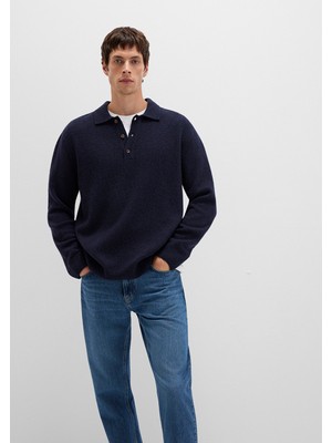 Mavi Yün Karışımlı Lacivert Triko Polo 0710255-70490