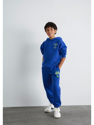 Mavi Minecraft Baskılı Mavi Eşofman Altı 6010027-70896