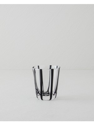 English Home Stripe Cam El Yapımı Bardak 240 ml Siyah