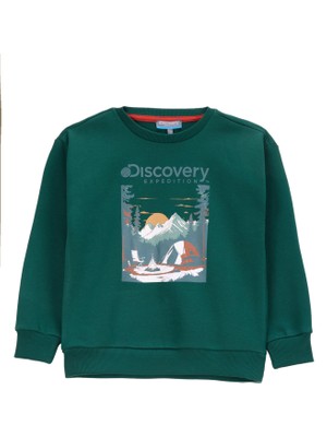 Discovery Expedition Baskılı Erkek Çocuk Koyu Yeşil Sweatshırt D5WB-SWT3044