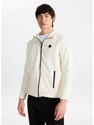 Discovery Expedition D5WM-SWT3301 Beyaz Dik Yaka Basic Düz Erkek Polar Sweatshırt