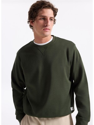 Jack & Jones Bisiklet Yaka Koyu Yeşil Erkek Sweatshırt 12279677_JJGRADY Sweat Crew Neck