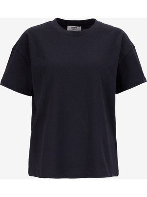 People By Fabrika Bisiklet Yaka Düz Siyah Kadın T-Shirt PBF5WL-TST9524